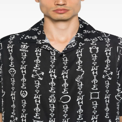 Off-White Logo Print Camp-Collar