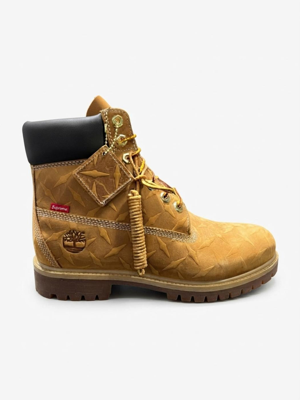 Supreme x Timberland 6 Premium Waterproof Boot Supreme Diamond Plate Wheat