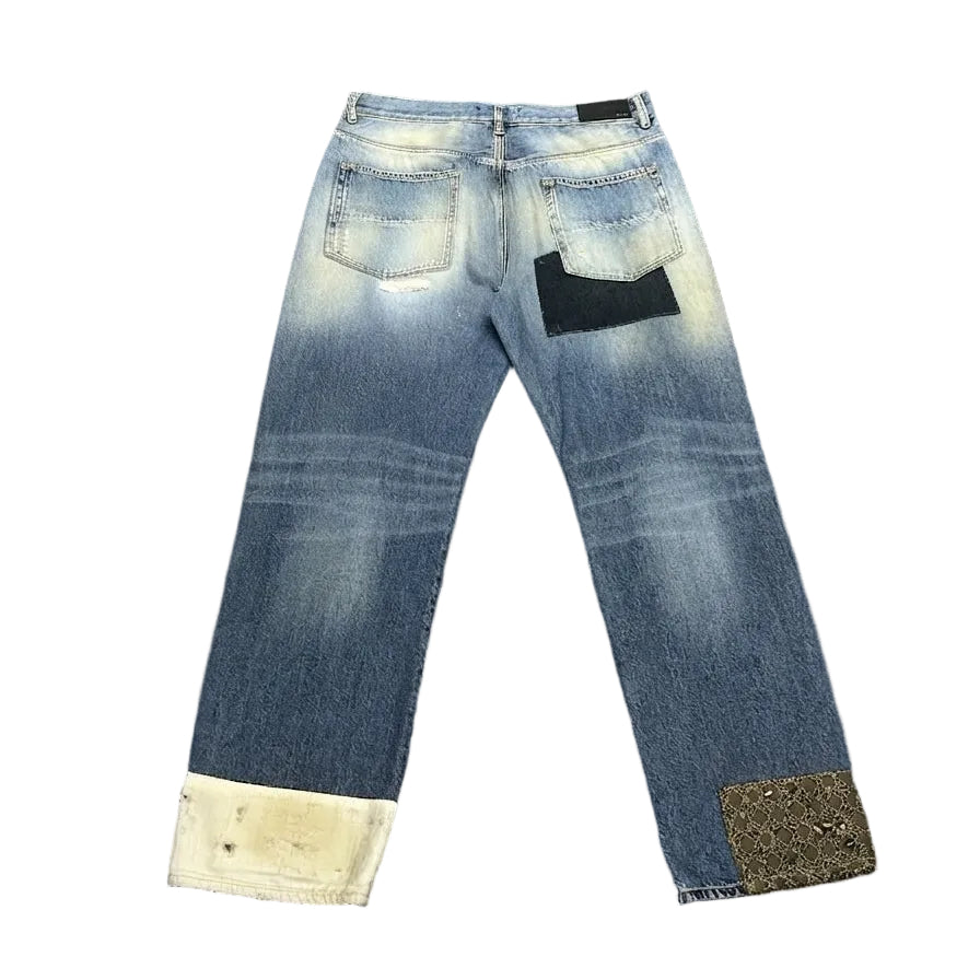 Amiri MA Quad Straight-Leg Distressed Jeans Blue