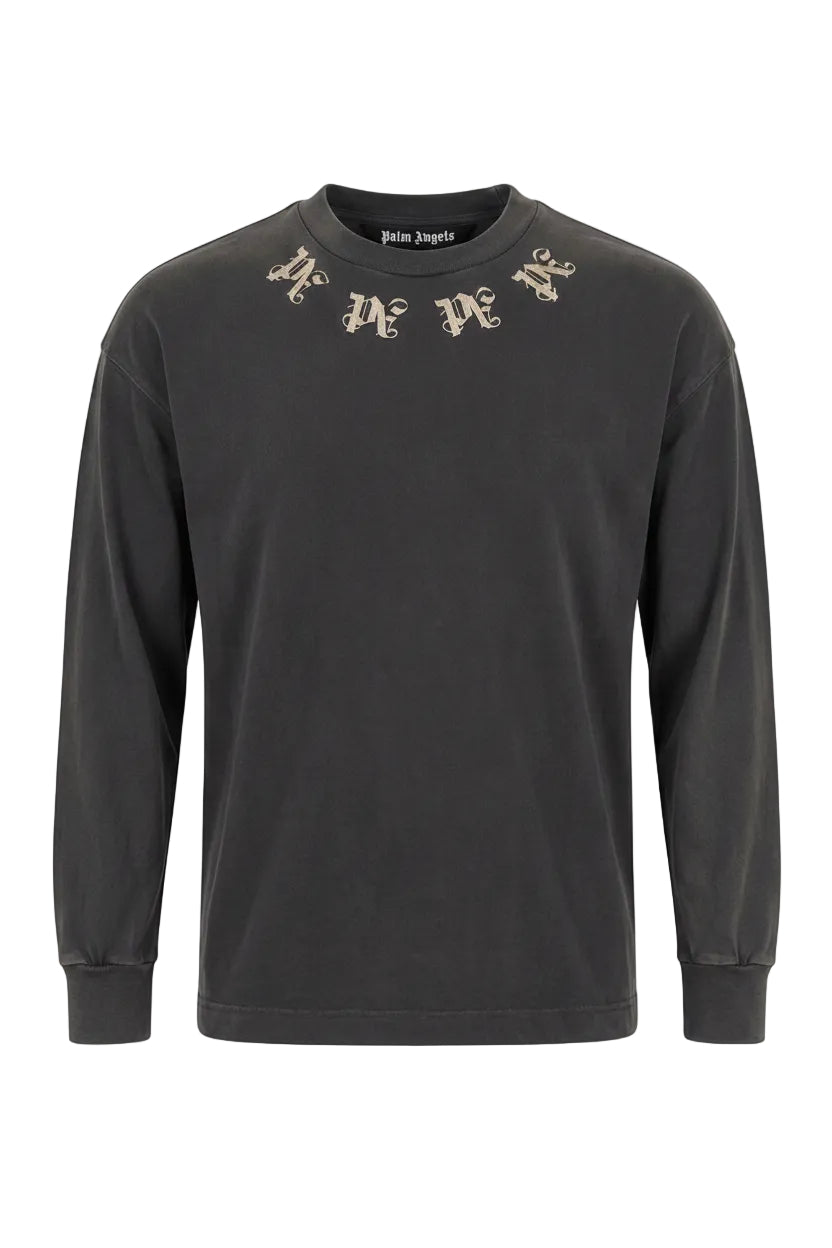 Palm Angels Statement Monogram Long Sleeve Black/Grey