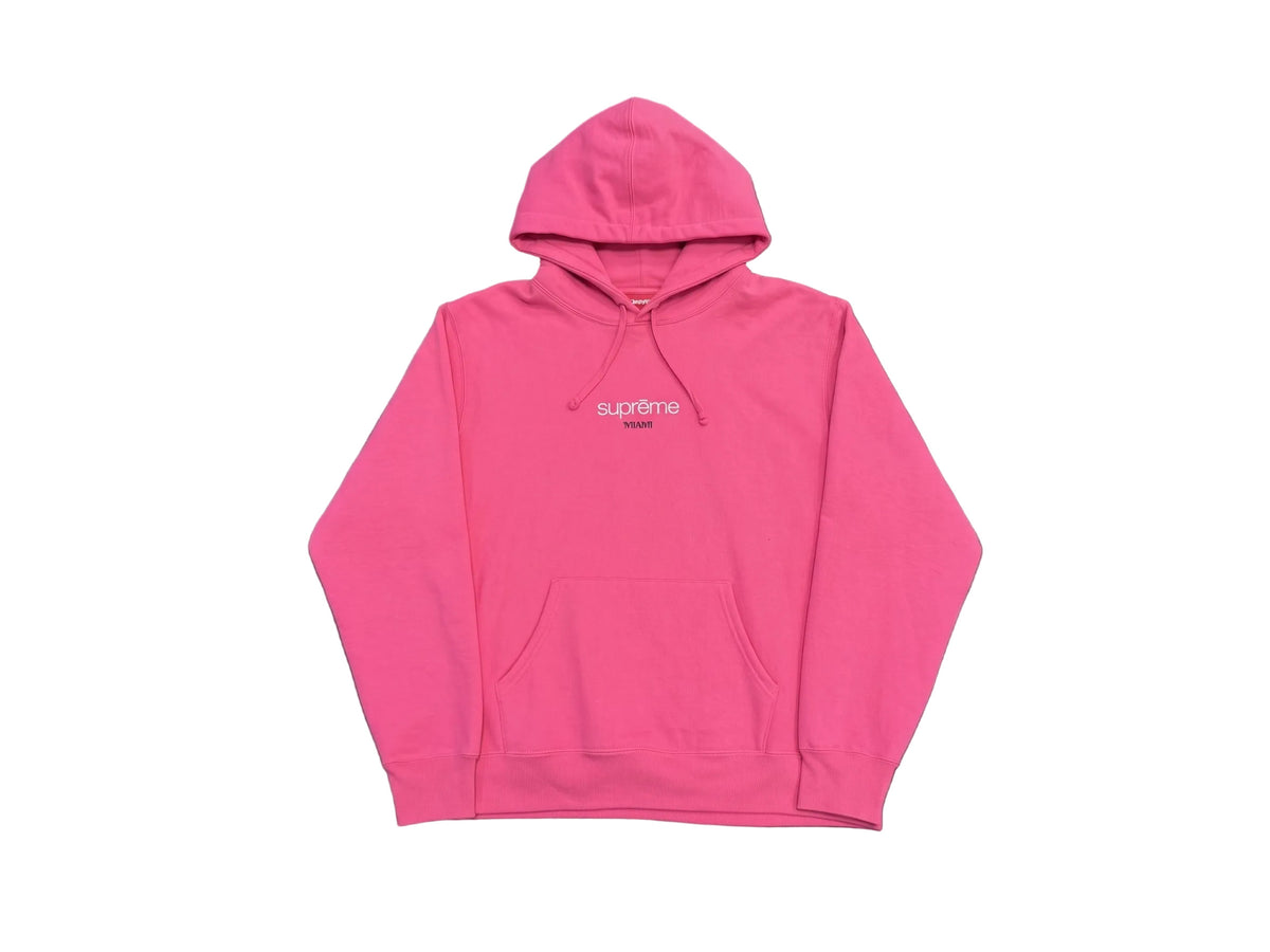 Supreme Classic Logo Miami Shop Hoodie Swetshirt Pink