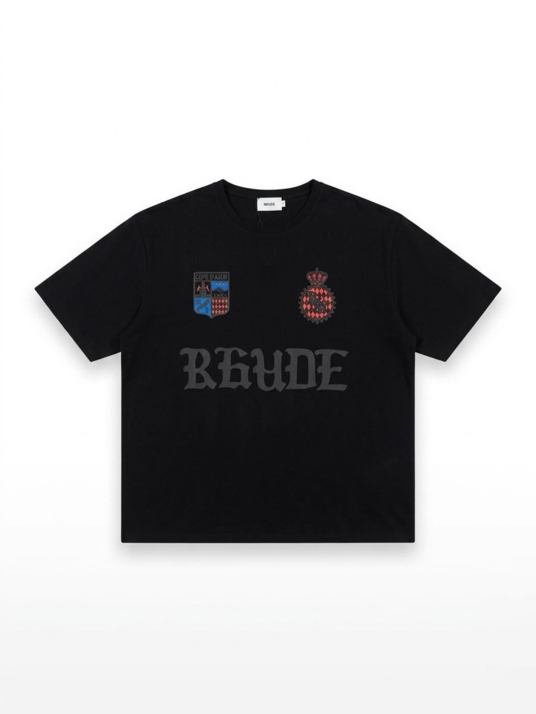 Rhude Cote D'azur Crest Oversized Tee black