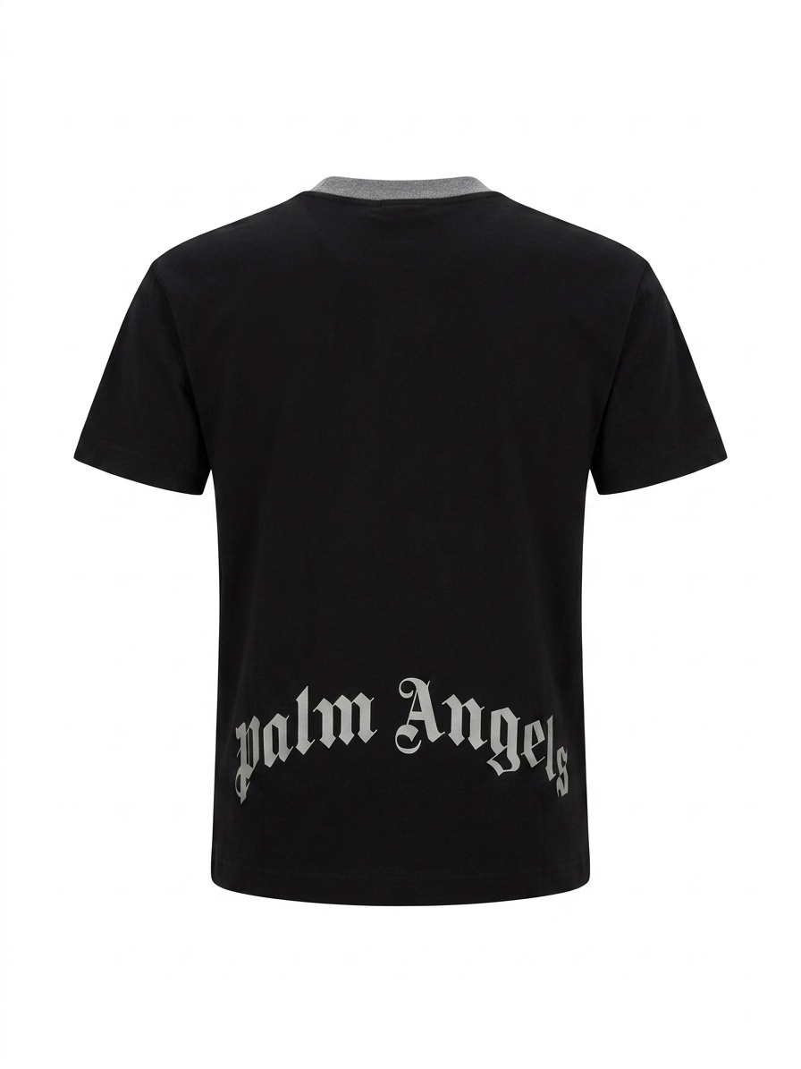 Palm Angels Palm Curved Logo Tee Black/Grey