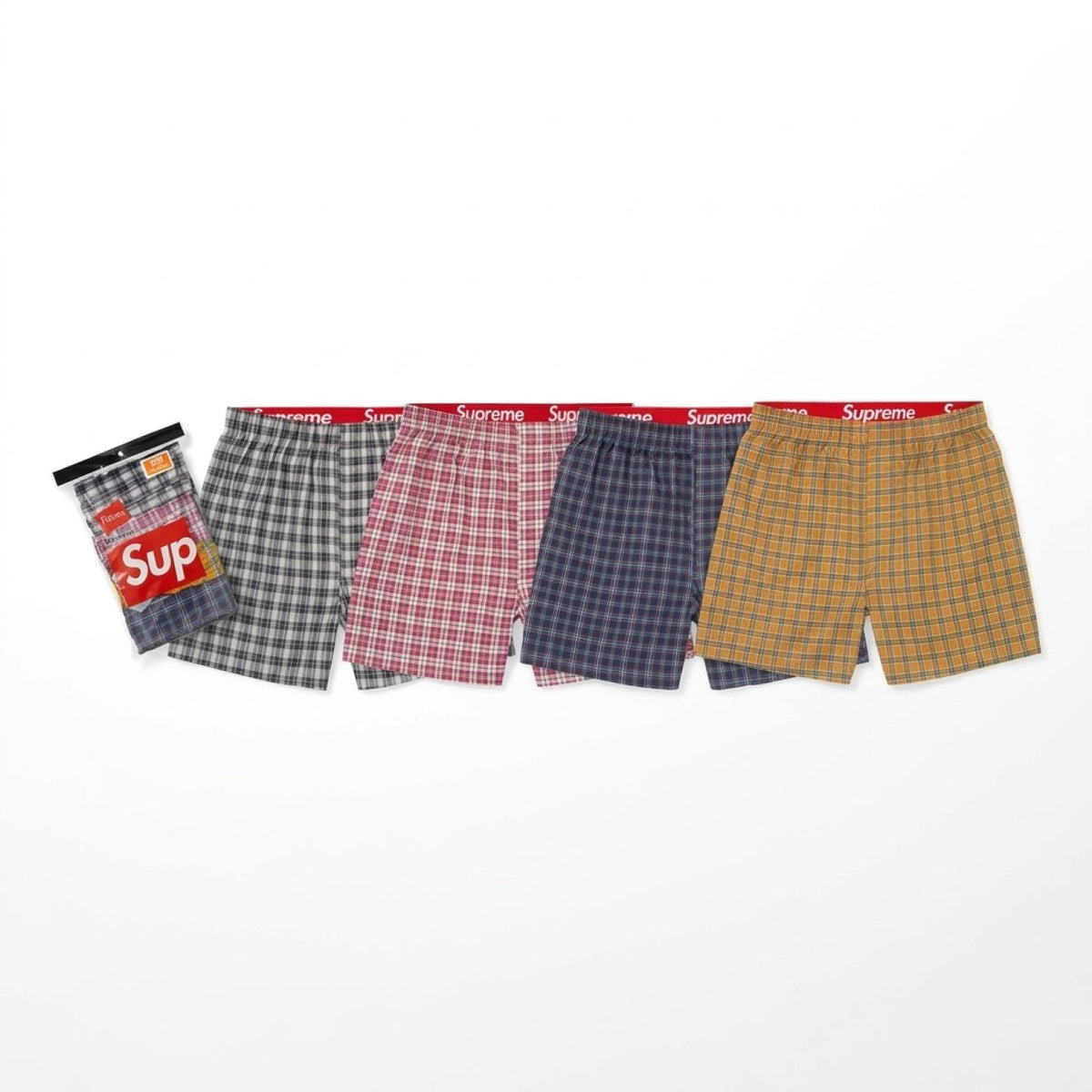 Supreme Hanes Plaid Boxers Pack x 4 M