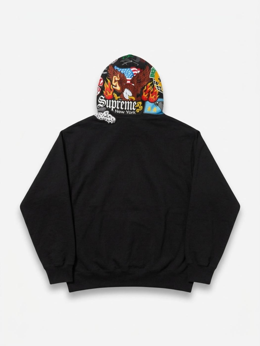 Supreme Patches Zip Up Hooded Sweatshirt Black