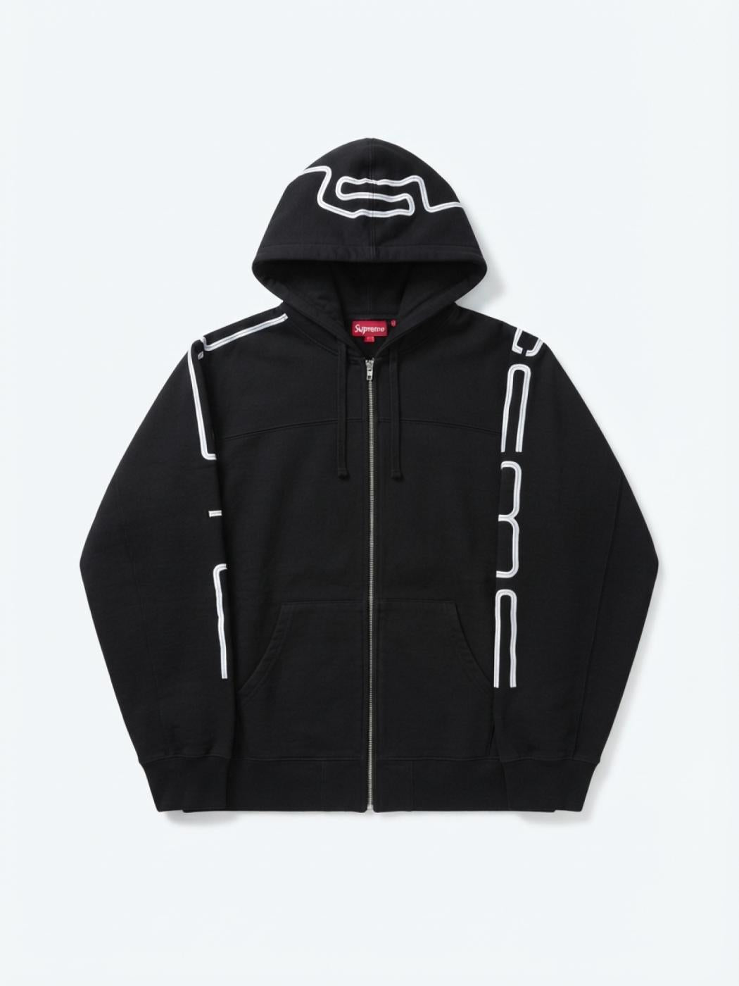Supreme Connect Zip Up Hooded Sweatshirt Shop Black