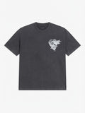 Allsaints Mysteries Oversized Graphic T-Shirt Washed Black - L