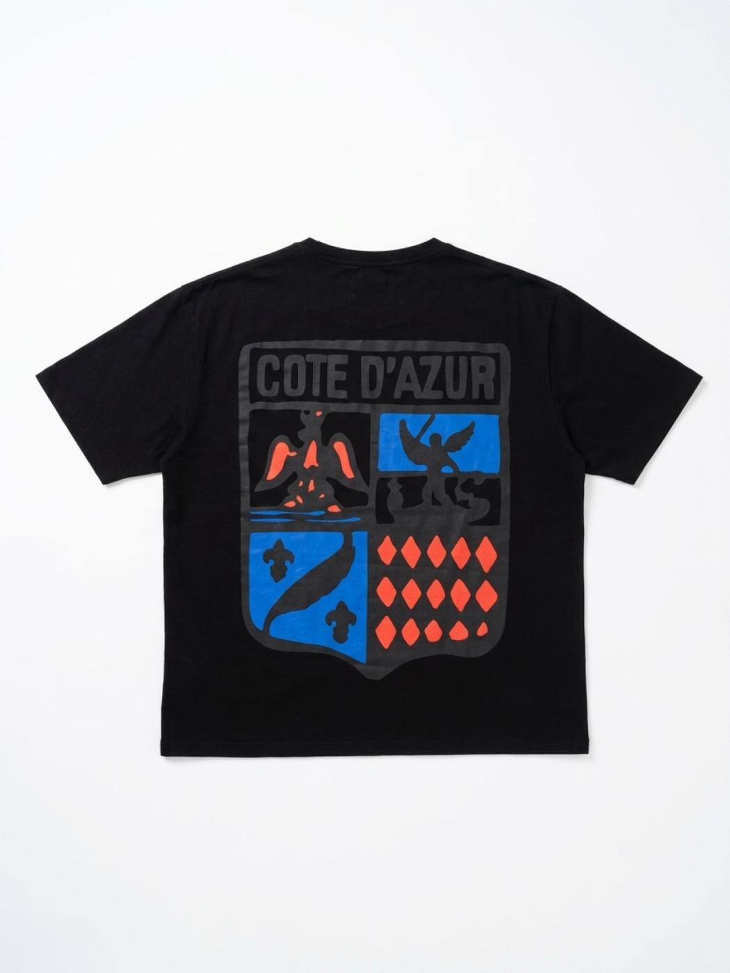 Rhude Cote D'azur Crest Oversized Tee black