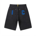Ice Cream Running Dog Denim Short - Black