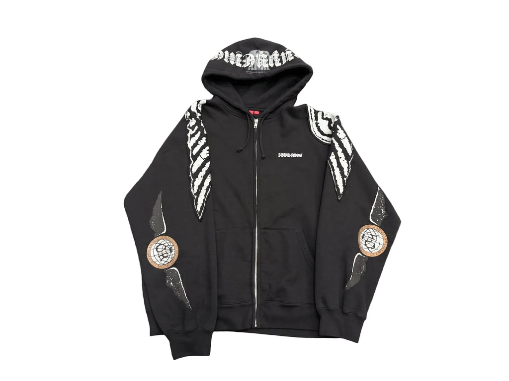 Supreme Wings Zip Up Hooded Sweatshirt Black