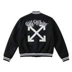 Off-White Wool Varsity Jacket Black/Silver