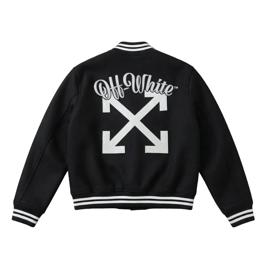 Off-White Wool Varsity Jacket Black/Silver