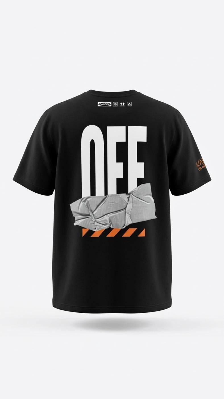 Off-White L/AB Off Active Duct Tape T-Shirt Black