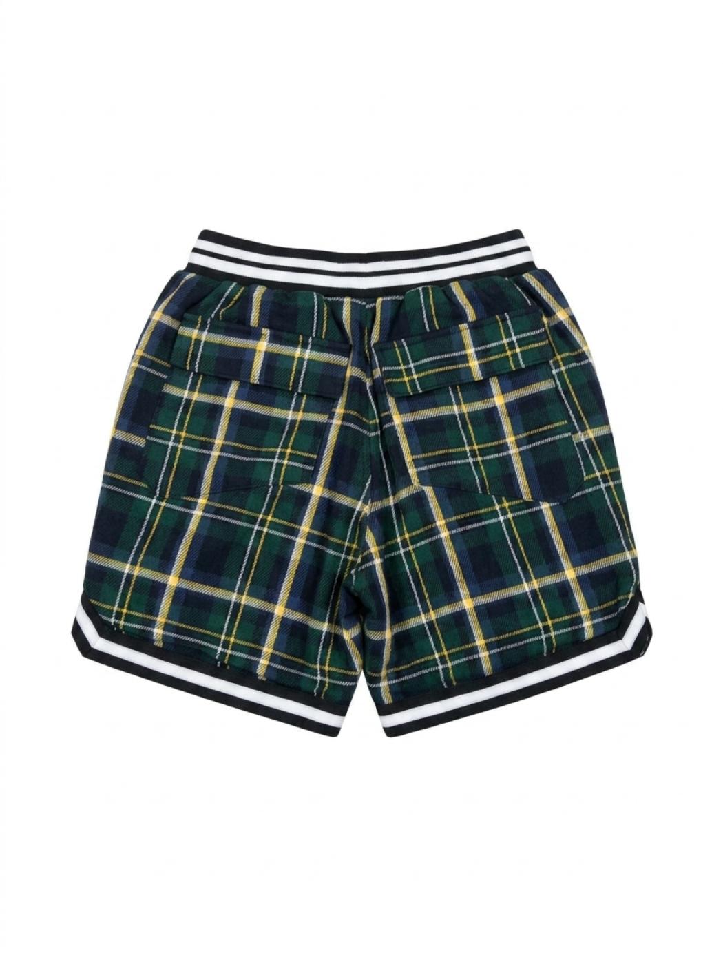 Rhude Flannel Court Logo Short Multigreen