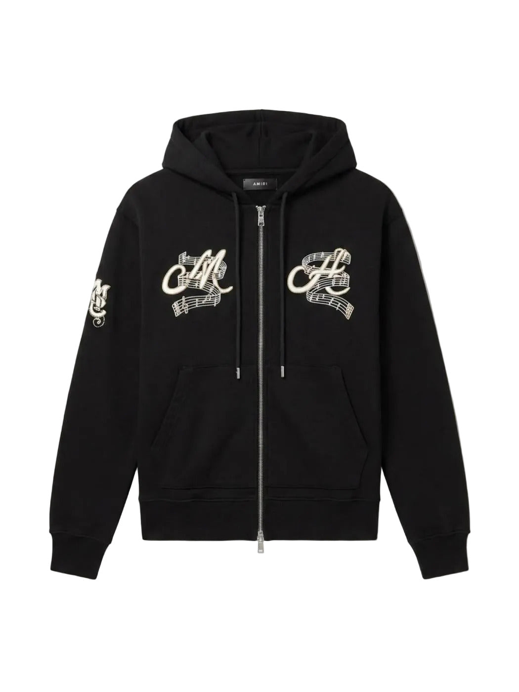 Amiri Music Club Zip Up Hoodie Black