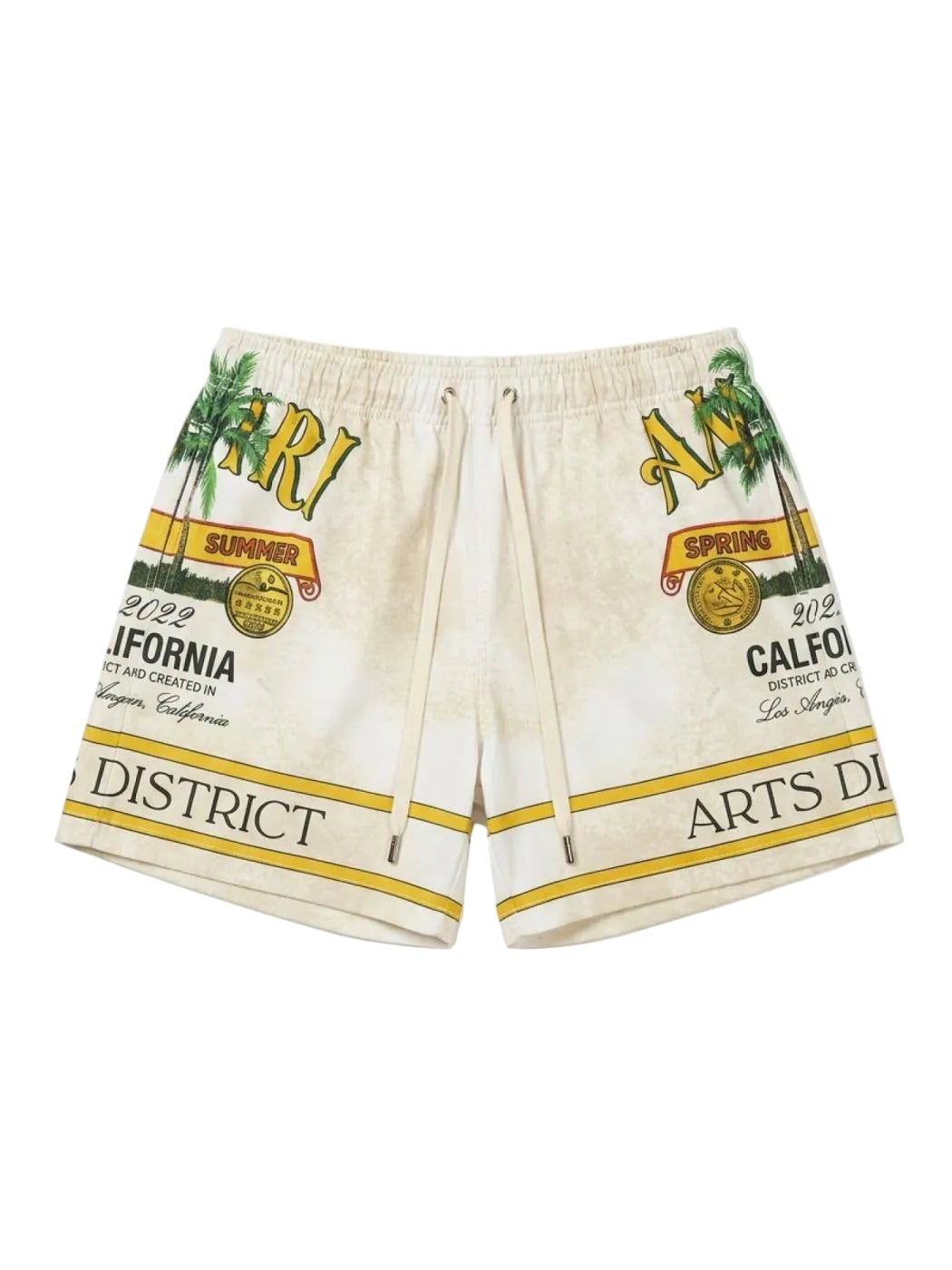 Amiri Rum Label Swim Trunks Alabaster