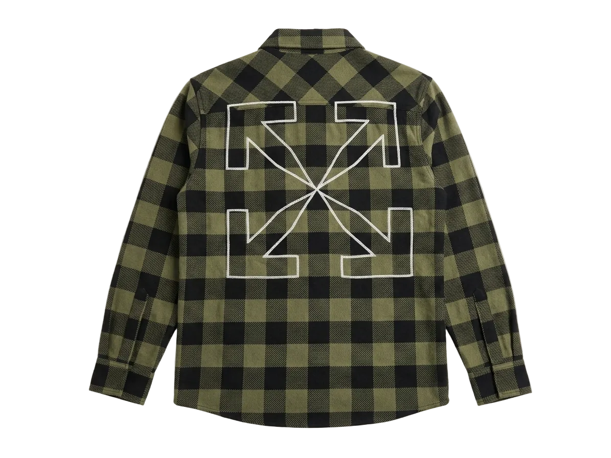 Off White Arrow Flannel Shirt Black/Green