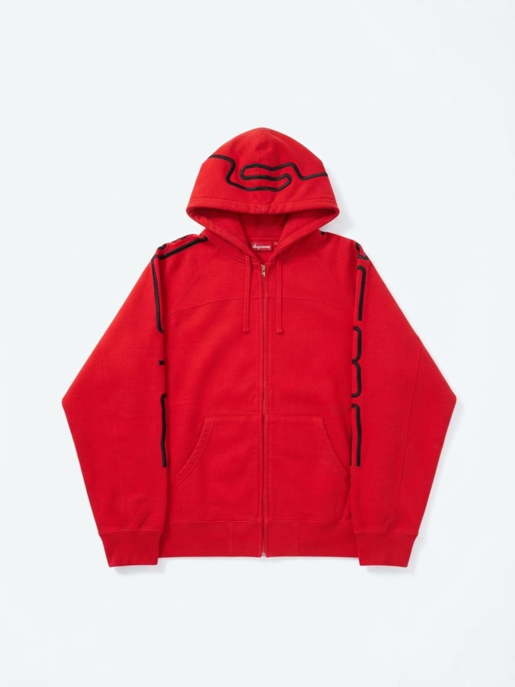 Supreme Connect Zip Up Hooded Sweatshirt Shop Red