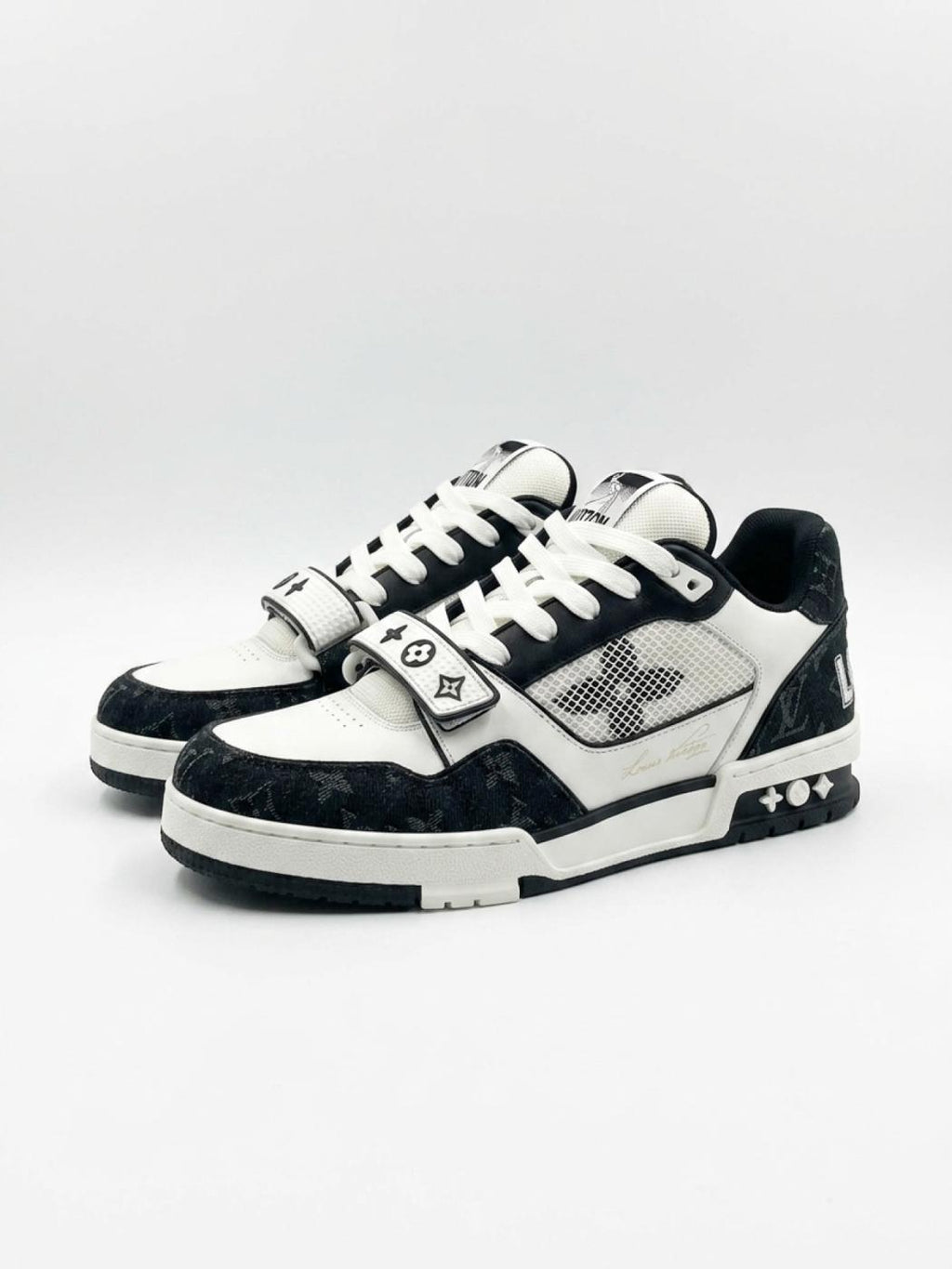 Louis Vuitton | LV Trainer Velcro Strap Monogram Denim Black White | 6.5 UK (40.5 EUR)