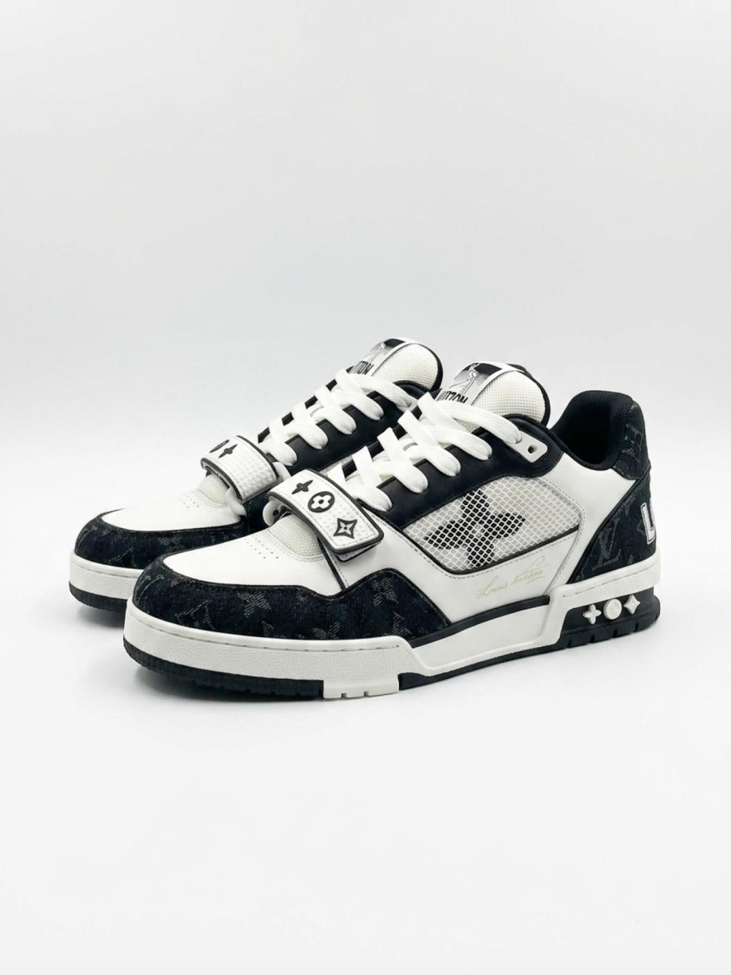 Louis Vuitton | LV Trainer Velcro Strap Monogram Denim Black White | 6.5 UK (40.5 EUR)