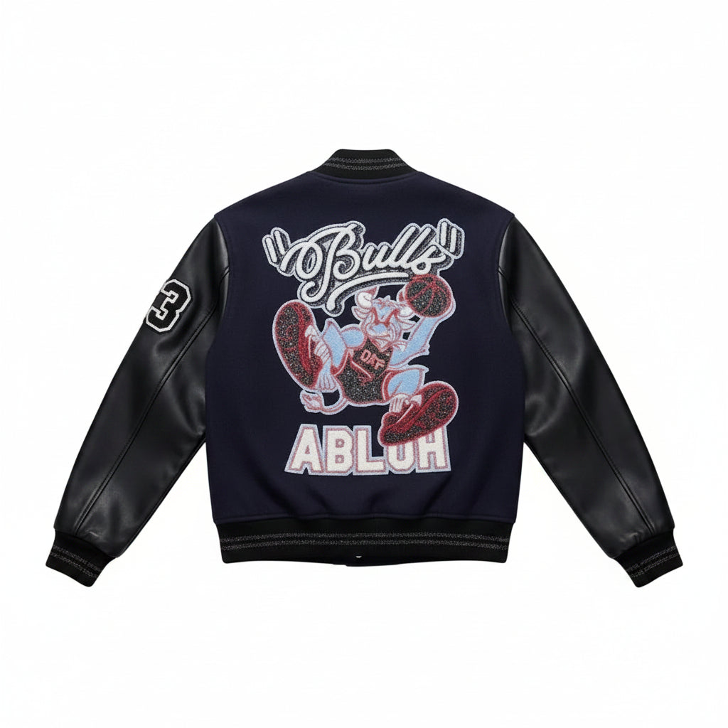 Off-White Chicago Bulls Varsity Jacket Navy/Black