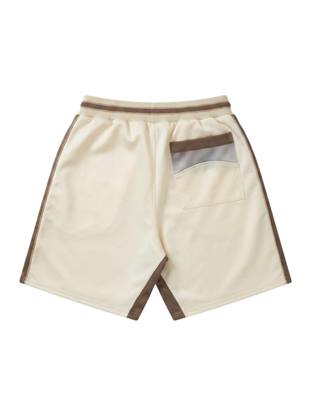 Rhude Satin Souvenir Shorts Ivory/Brown