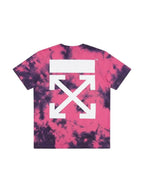 Off-White| Arrow Tie Dye Slim Short-Sleeve Tee 'Fuschia/White | Size L