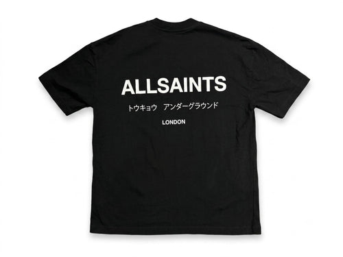 AllSaints Underground Oversized Crew Neck T-Shirt Black