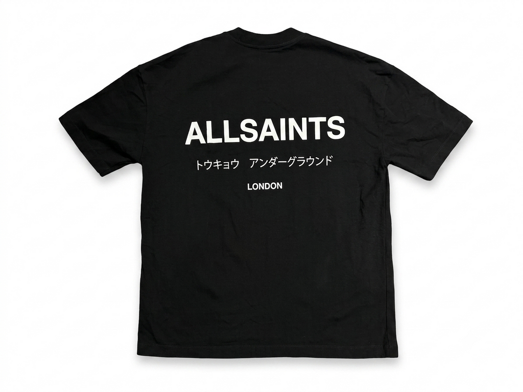 AllSaints Underground Oversized Crew Neck T-Shirt Black
