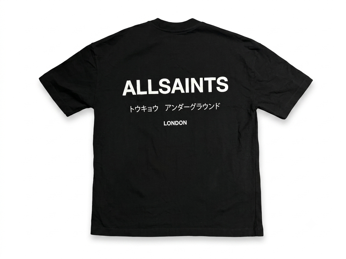 AllSaints Underground Oversized Crew Neck T-Shirt Black
