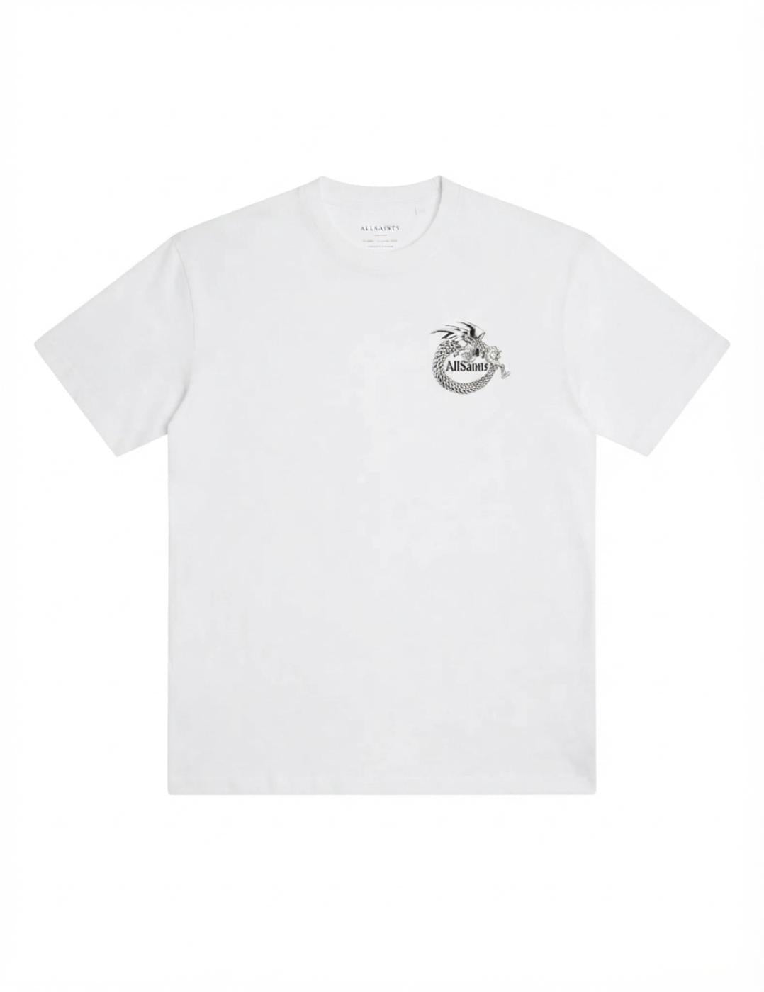 Allsaints Terra Oversized Graphic T-Shirt Optic White - M