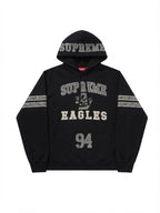 Supreme Rhinestone Eagle Hooded Sweatshirt Black