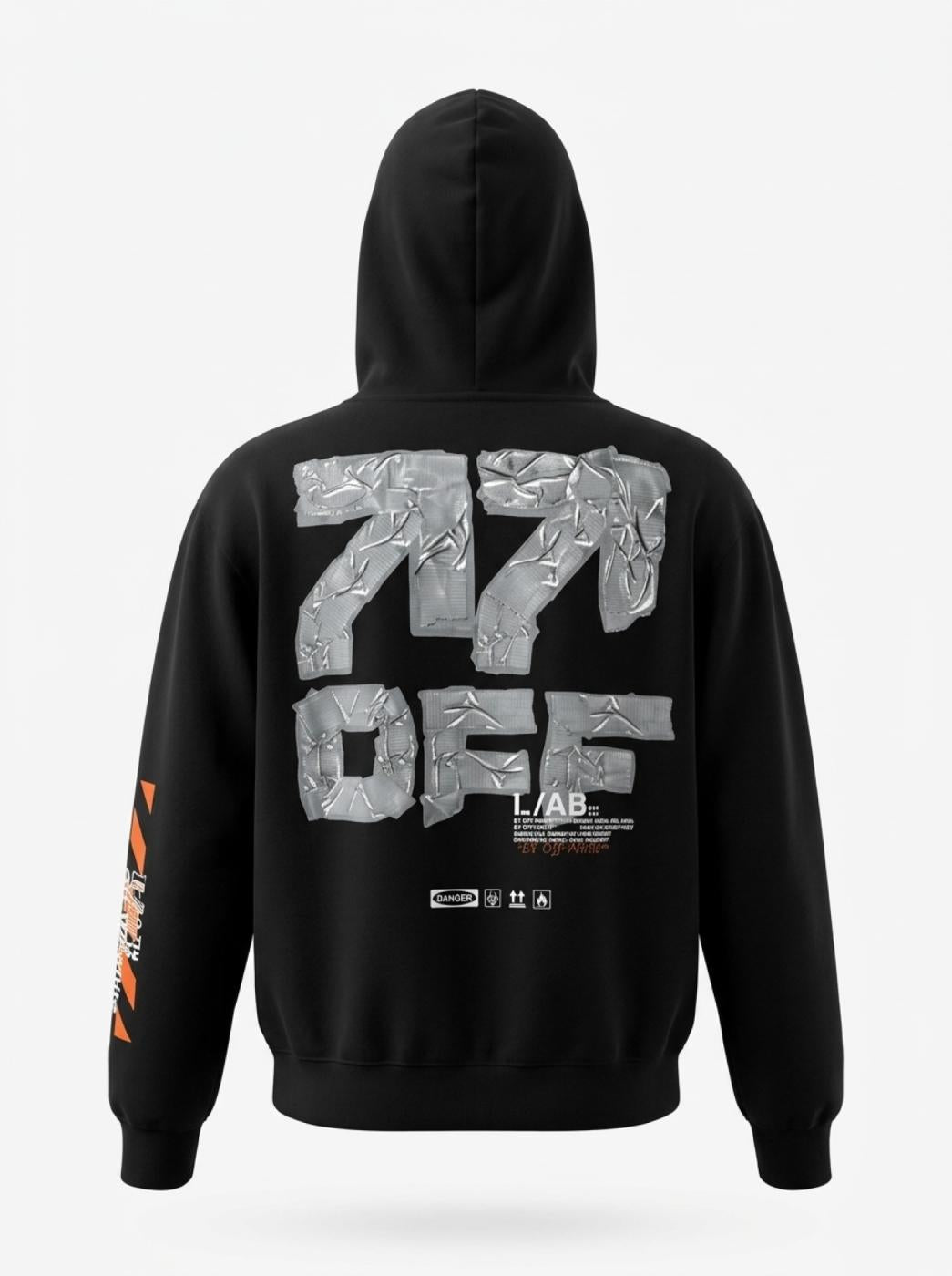 Off-White L/AB Off Active Tape Hoodie Black