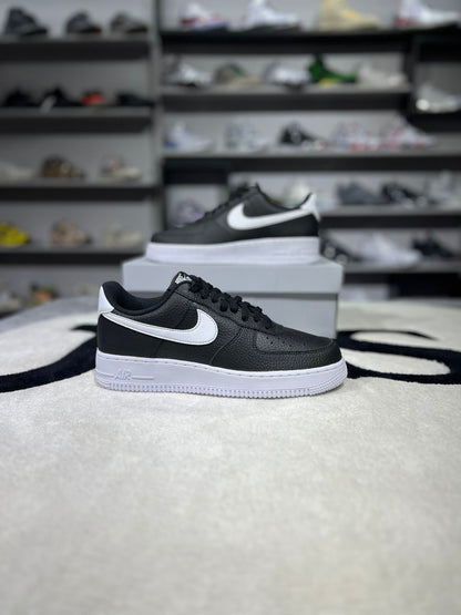 Nike Air Force 1 Low '07 Black White Pebbled Leather