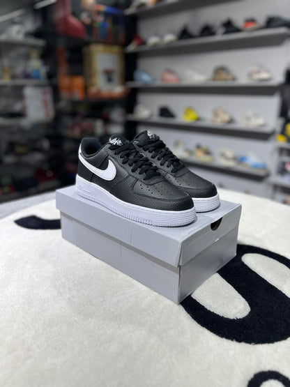 Nike Air Force 1 Low '07 Black White Pebbled Leather