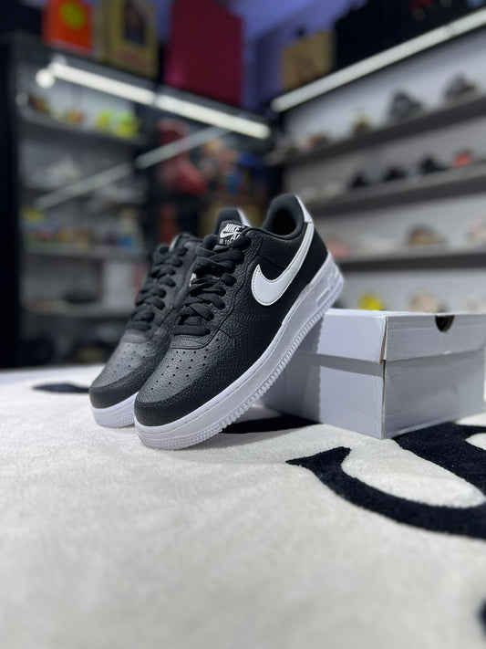 Nike Air Force 1 Low '07 Black White Pebbled Leather