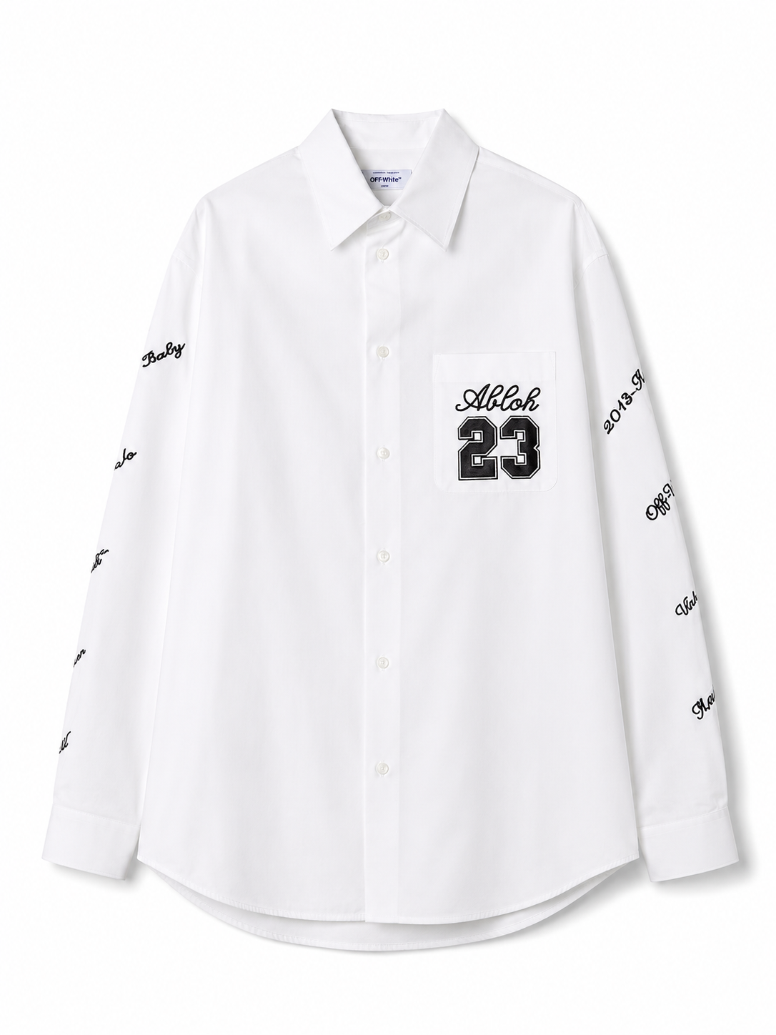 Off-White 23 Logo Heavycot Overshirt White/Black