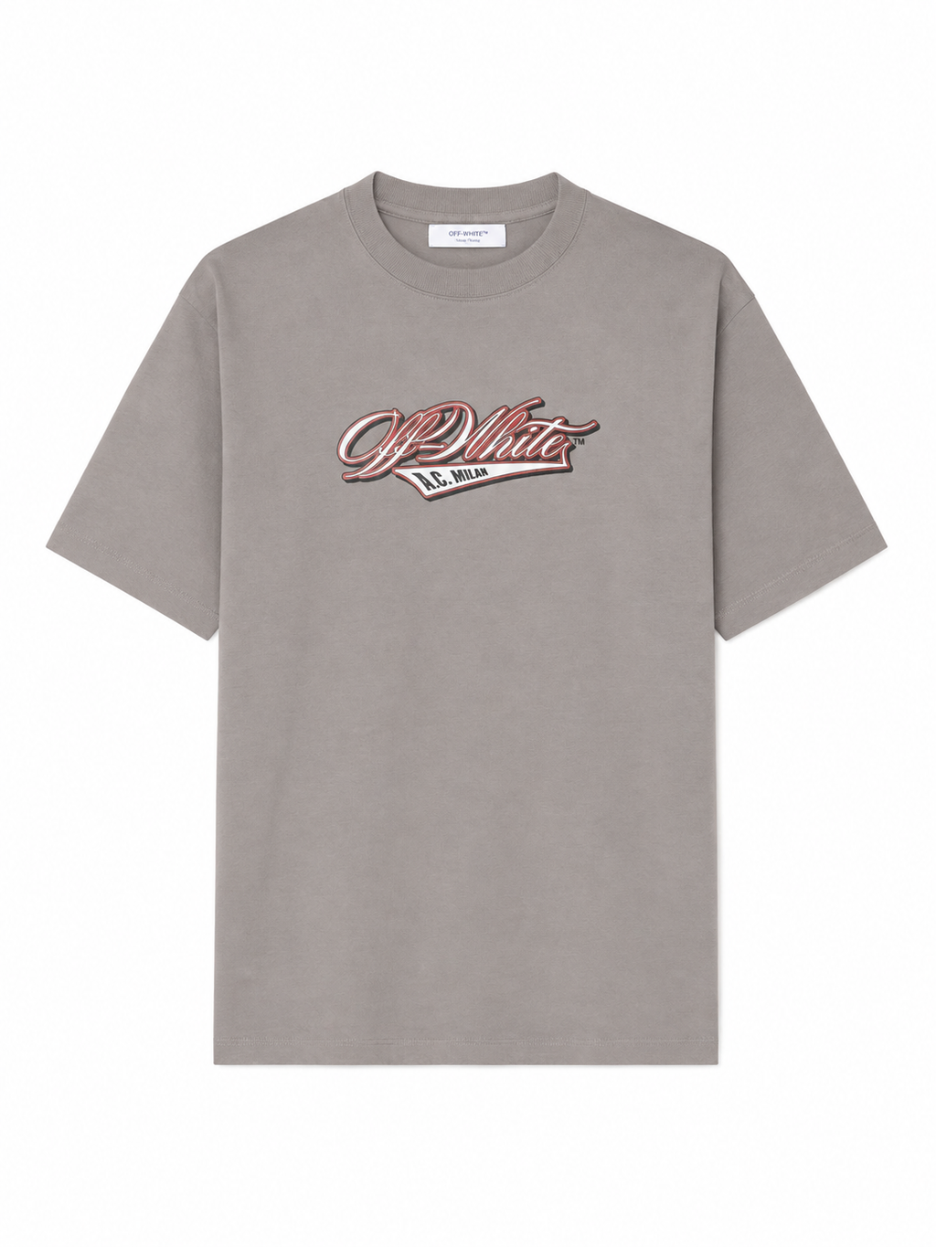Off-White Men's X AC Milan Graphic Print Cotton Grey