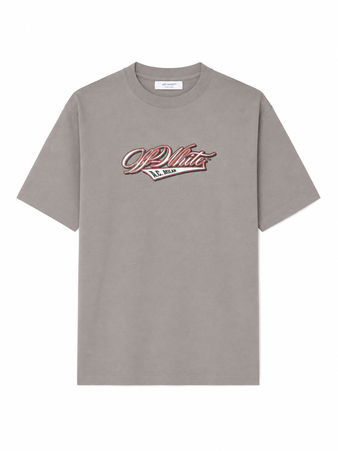 Off-White Men's X AC Milan Graphic Print Cotton Grey