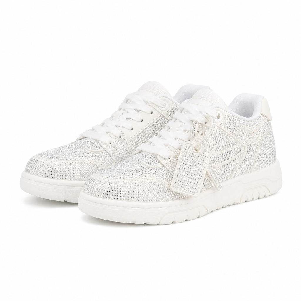Off-White Out Of Office Low Tops Strass Crystal Embellished White/Silver