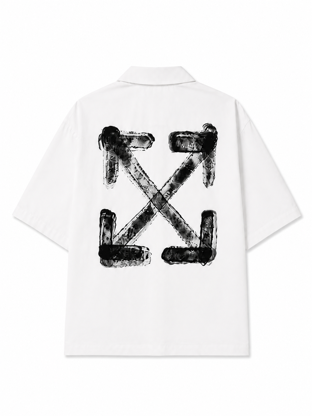 Off-White Spray Arrow Poplin Bowling Shirt White/Black