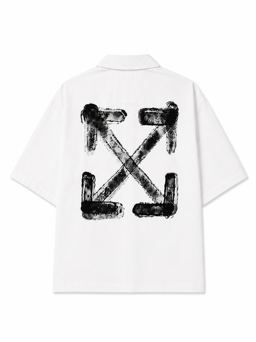 Off-White Spray Arrow Poplin Bowling Shirt White/Black