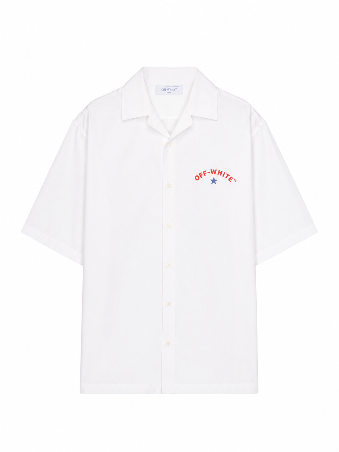 Off-White Star Arrow Popl Bowling Shirt White