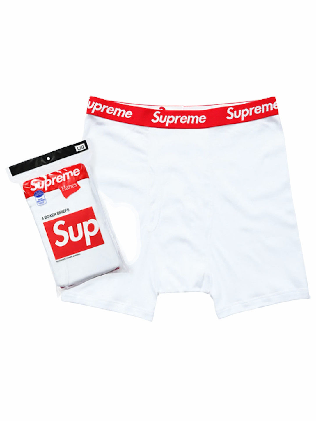 Supreme Boxer / Hanes Brief Pack x 4 White