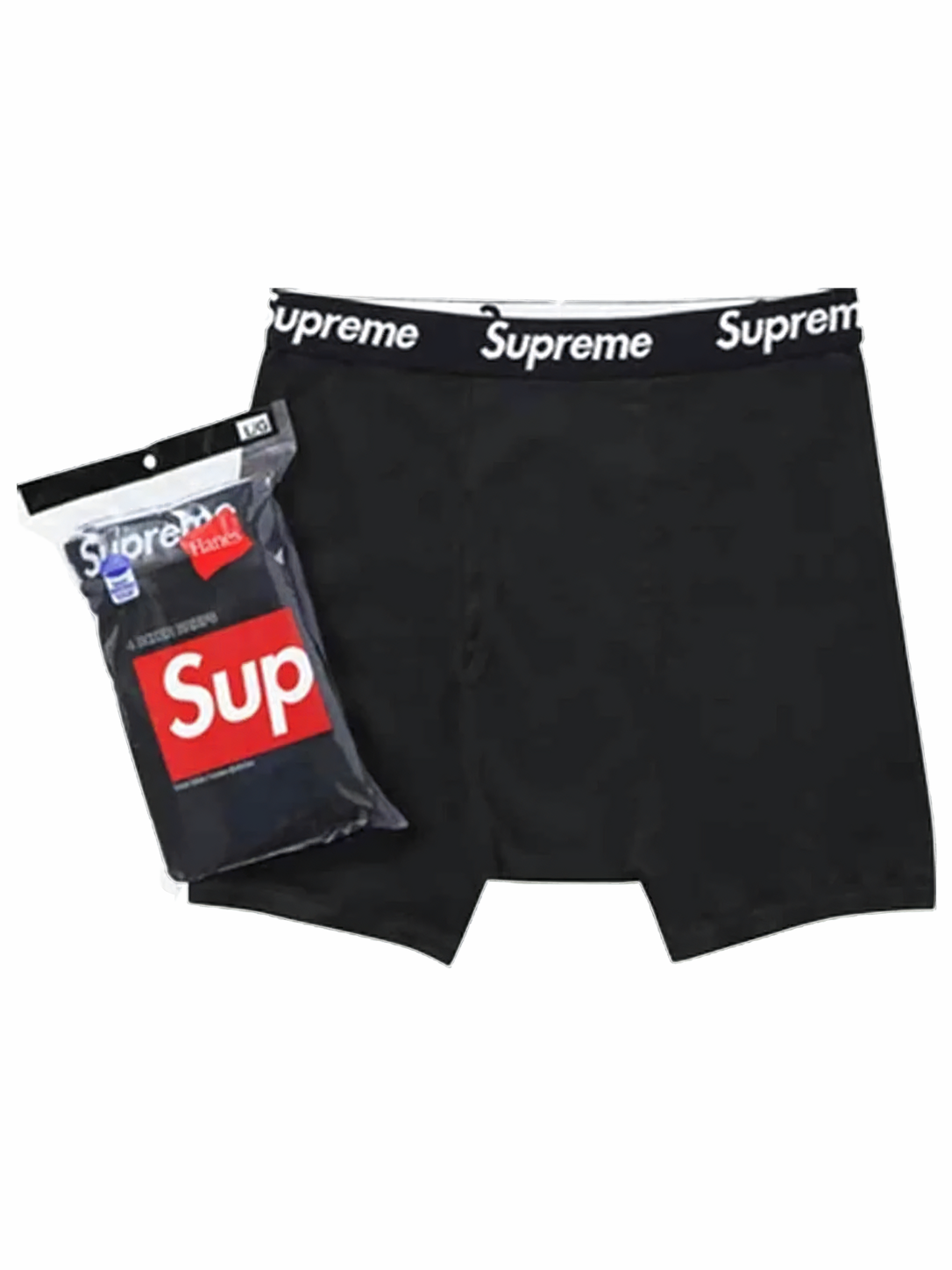 Supreme Boxer / Hanes Briefs Pack x 4 Black