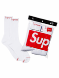 Supreme Socks Hanes Crew Pack x 4 White