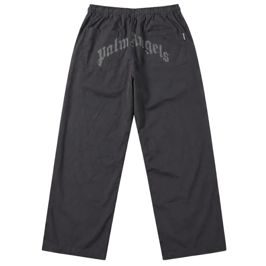 Palm Angels Curved Logo Loose Pants Black