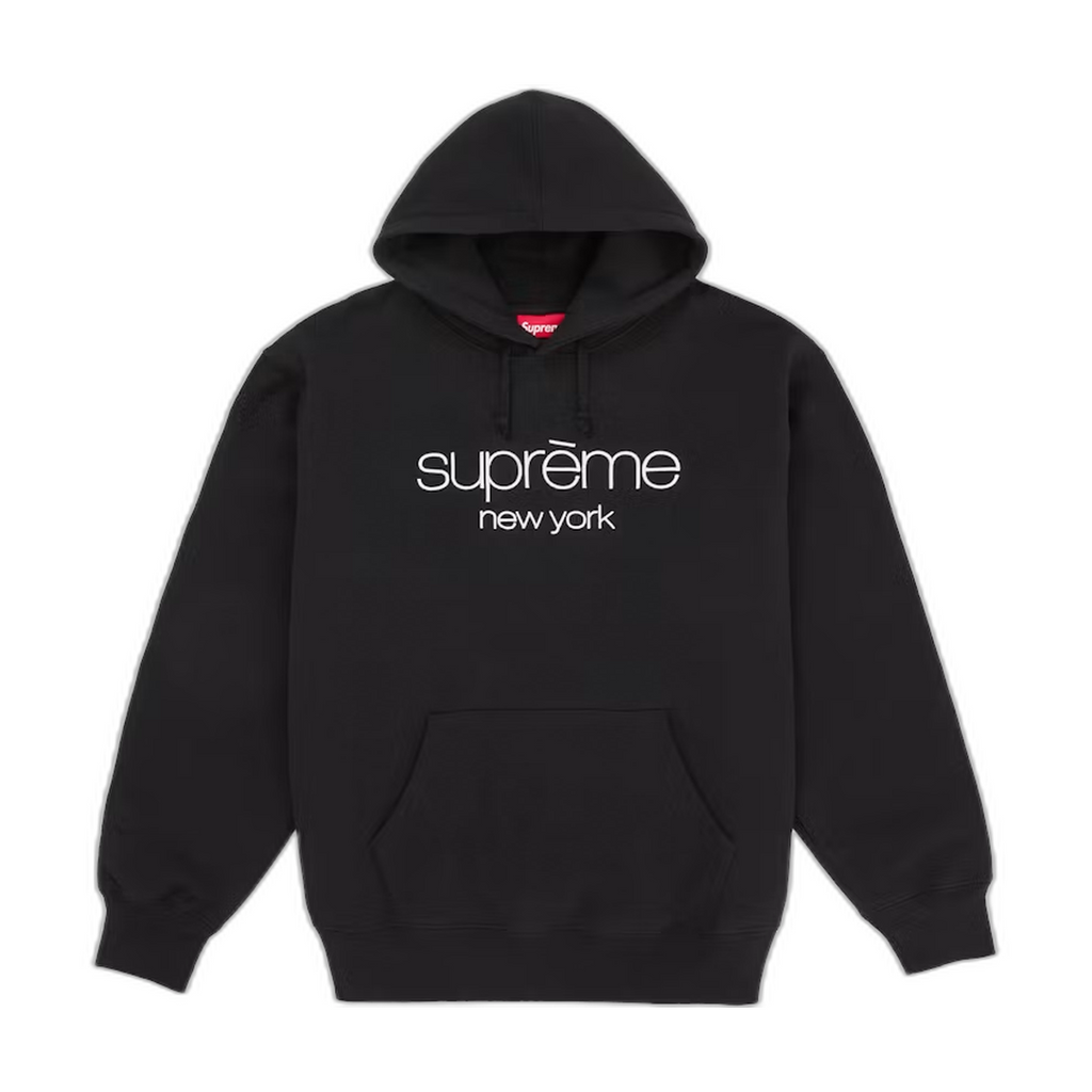 Supreme Classic Logo Hooded Sweatshirt Black