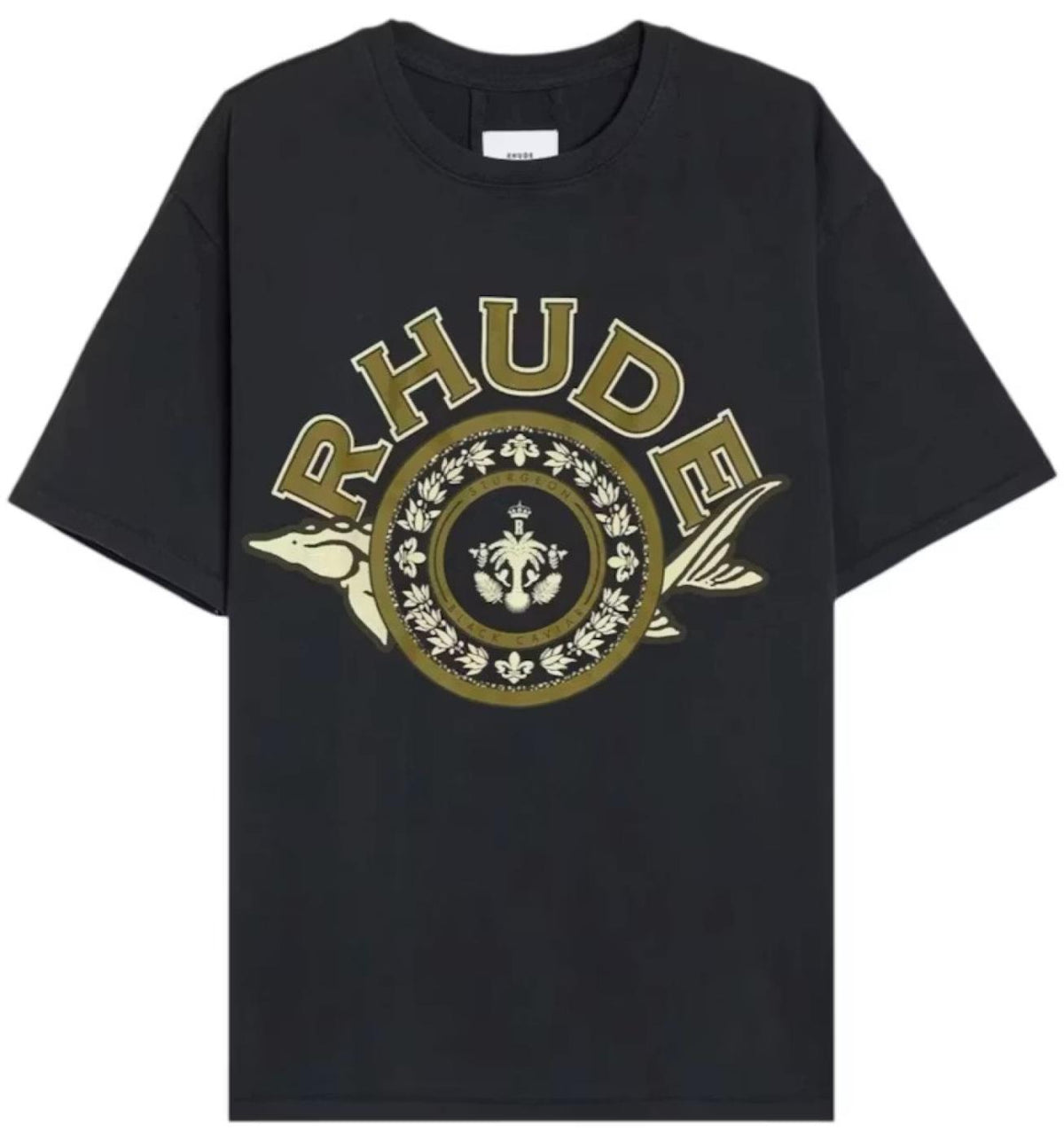 Rhude Cote D'azur Crest Oversized Tee black