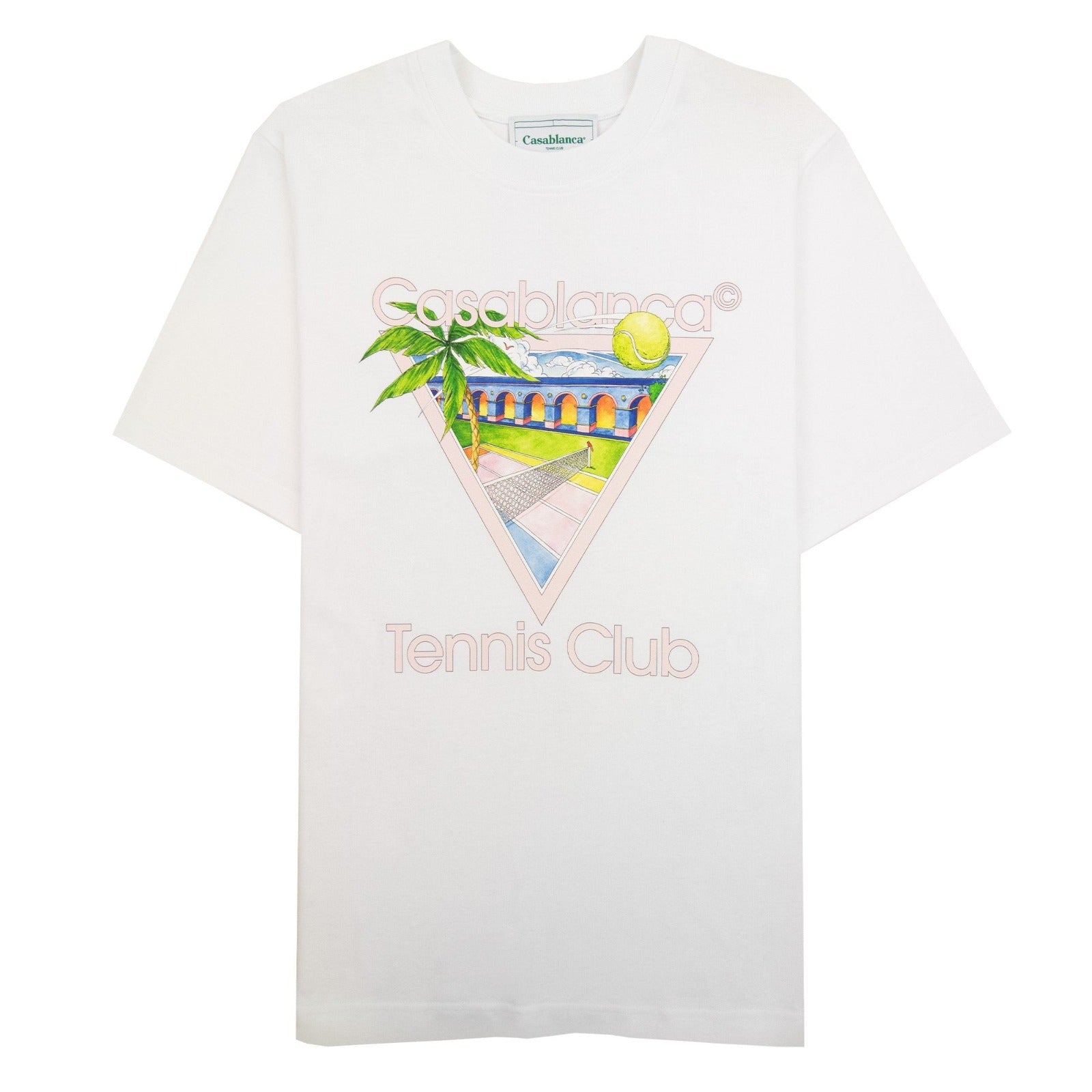 Casablanca Tennis Club Icon Screen-Printed T-Shirt White